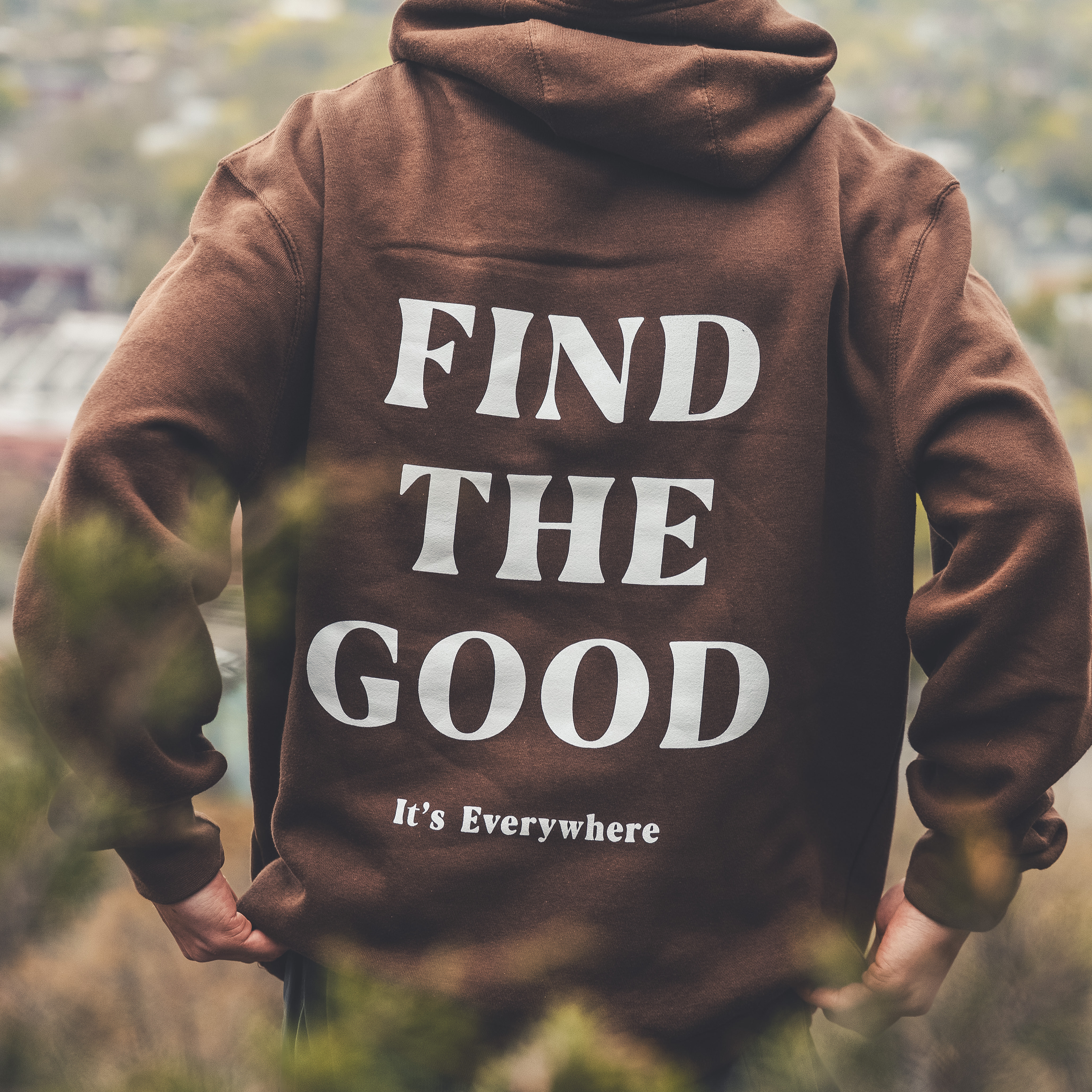 3 Simple Words Embroidered Hoodie Chocolate